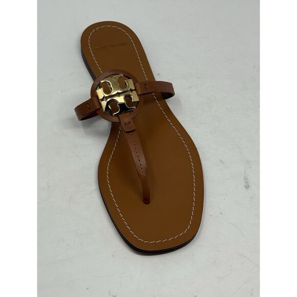 Tory Burch sandals mini Miller light brown with gold logo 9.5 - Picture 5 of 8